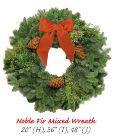48 in. Noble Fir Mixed Wreath